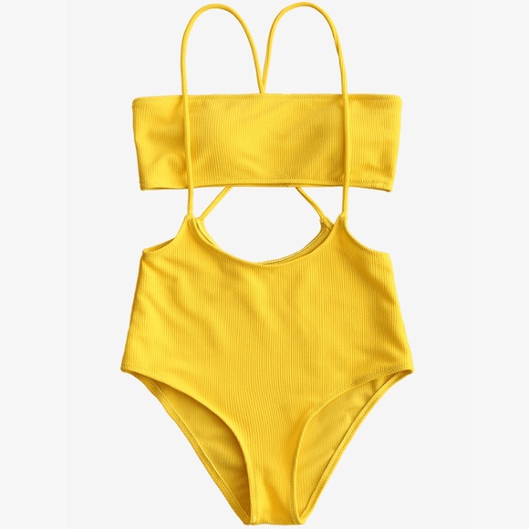 💫💫Super Hot Yellow Two Pieces Swimsuit - Picture 5 of 8